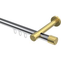 Innenlauf-Vorhangstange Chrom / Messing-Optik, Aluminium / Metall 20 mm Ø Prestige Santo