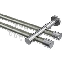 Innenlaufstange Edelstahl-Optik / Chrom, zweiläufig Aluminium / Metall 20 mm Ø Prestige Santo
