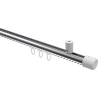Gardinenstange mit Innenlauf (Deckenbefestigung) Chrom / Weiß, Aluminium / Metall 20 mm Ø Sonius Santo