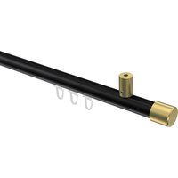 Innenlauf-Vorhangstange (Deckenbefestigung) Schwarz / Messing-Optik, Aluminium / Metall 20 mm Ø Sonius Santo