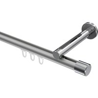 Innenlauf-Gardinenstange Silbergrau / Chrom, Aluminium / Metall 20 mm Ø Siteno Santo