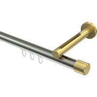 Vorhangstange mit Innenlauf Edelstahl-Optik / Messing-Optik, Aluminium / Metall 20 mm Ø Siteno Santo