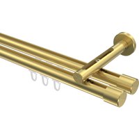 Innenlauf-Gardinenstange Messing-Optik, Aluminium / Metall 20 mm Ø Siteno Santo, doppelläufig