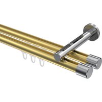 Innenlaufstange Messing-Optik / Chrom, Aluminium / Metall 20 mm Ø Siteno Santo, 2-läufig