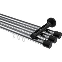 Innenlaufstange Chrom / Schwarz, Aluminium / Metall 20 mm Ø Siteno Santo, dreiläufig