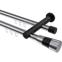 Innenlaufstange Chrom / Schwarz, Aluminium / Metall 20 mm Ø Platon Tanara, 2-läufig