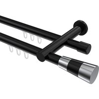 Innenlaufstange Schwarz, Aluminium / Metall 20 mm Ø Platon Tanara, zweiläufig