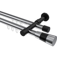 Innenlaufstangen Chrom / Schwarz, Aluminium / Metall 20 mm Ø Prestige Tanara, 2-läufig