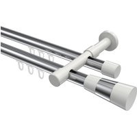 Innenlaufstangen Chrom / Weiß, Aluminium / Metall 20 mm Ø Prestige Tanara, doppelläufig