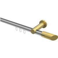 Innenlauf-Vorhangstange Silbergrau / Messing-Optik, Aluminium / Metall 20 mm Ø Platon Verano