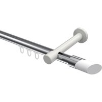 Innenlauf-Gardinenstangen Chrom / Weiß, Aluminium / Metall 20 mm Ø Prestige Verano