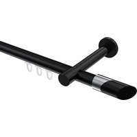 Innenlauf-Gardinenstangen Schwarz, Aluminium / Metall 20 mm Ø Prestige Verano