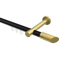 Innenlauf-Vorhangstange Schwarz / Messing-Optik, Aluminium / Metall 20 mm Ø Prestige Verano