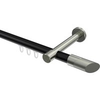 Innenlauf-Vorhangstangen Schwarz / Edelstahl-Optik, Aluminium / Metall 20 mm Ø Prestige Verano