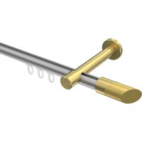 Vorhangstange mit Innenlauf Silbergrau / Messing-Optik, Aluminium / Metall 20 mm Ø Prestige Verano