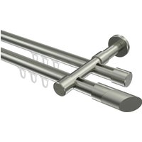 Innenlauf-Vorhangstange Edelstahl-Optik 20 mm Ø Prestige Verano, 2-läufig