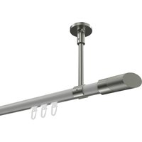 Innenlauf-Vorhangstange (Deckenmontage) Weiß / Edelstahl-Optik, Aluminium / Metall 20 mm Ø Sonette Verano