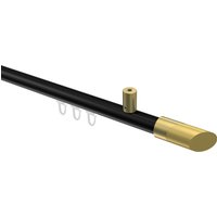 Vorhangstange mit Innenlauf (Deckenbefestigung) Schwarz / Messing-Optik, Aluminium / Metall 20 mm Ø Sonius Verano