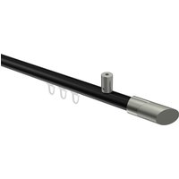 Innenlauf-Gardinenstange (Deckenmontage) Schwarz / Edelstahl-Optik, Aluminium / Metall 20 mm Ø Sonius Verano