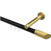 Innenlauf-Vorhangstange Schwarz / Messing-Optik, Aluminium / Metall 20 mm Ø Siteno Verano