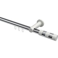 Innenlauf-Vorhangstange Chrom / Weiß, Aluminium / Metall 20 mm Ø Platon Mavell
