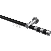 Innenlauf-Gardinenstange Schwarz / Chrom, Aluminium / Metall 20 mm Ø Platon Mavell