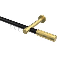 Innenlauf-Gardinenstange Schwarz / Messing-Optik, Aluminium / Metall 20 mm Ø Prestige Mavell