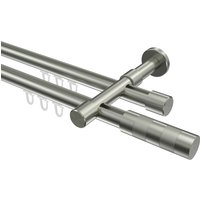 Innenlauf Gardinenstangen Edelstahl-Optik 20 mm Ø Prestige Mavell, zweiläufig