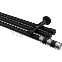 Innenlaufstange Schwarz, Aluminium / Metall 20 mm Ø Siteno Mavell, 3-läufig