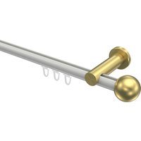 Vorhangstange mit Innenlauf Weiß / Messing-Optik, Aluminium / Metall 20 mm Ø Platon Luino