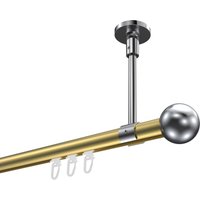 Innenlaufstange (Deckenanbringung) Messing-Optik / Chrom, Aluminium / Metall 20 mm Ø Sonette Luino