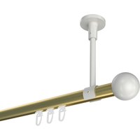 Innenlauf-Vorhangstange (Deckenmontage) Messing-Optik / Weiß, Aluminium / Metall 20 mm Ø Sonette Luino