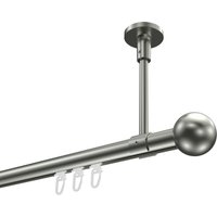 Innenlauf-Gardinenstange (Deckenmontage) Edelstahl-Optik, Aluminium / Metall 20 mm Ø Sonette Luino