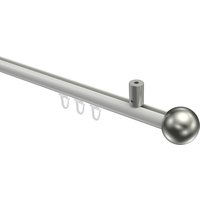 Gardinenstange mit Innenlauf (Deckenbefestigung) Weiß / Edelstahl-Optik, Aluminium / Metall 20 mm Ø Sonius Luino