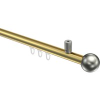 Gardinenstange mit Innenlauf (Deckenmontage) Messing-Optik / Edelstahl-Optik, Aluminium / Metall 20 mm Ø Sonius Luino