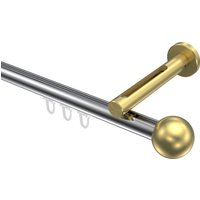 Innenlauf-Vorhangstange Chrom / Messing-Optik, Aluminium / Metall 20 mm Ø Siteno Luino
