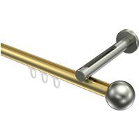 Vorhangstange mit Innenlauf Messing-Optik / Edelstahl-Optik, Aluminium / Metall 20 mm Ø Siteno Luino