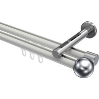Innenlaufstange Weiß / Chrom, Aluminium / Metall 20 mm Ø Siteno Luino, doppelläufig