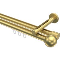Innenlauf-Gardinenstange Messing-Optik, Aluminium / Metall 20 mm Ø Siteno Luino, doppelläufig