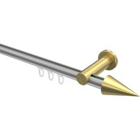 Gardinenstange mit Innenlauf Silbergrau / Messing-Optik, Aluminium / Metall 20 mm Ø Platon Savio
