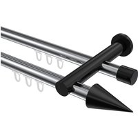 Innenlaufstange Chrom / Schwarz, Metall 20 mm Ø Platon Savio, 2-läufig