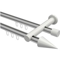 Innenlaufstange Silbergrau / Weiß, Metall 20 mm Ø Platon Savio, zweiläufig