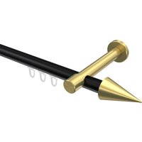 Vorhangstange mit Innenlauf Schwarz / Messing-Optik, Aluminium / Metall 20 mm Ø Prestige Savio