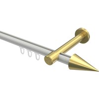 Gardinenstange mit Innenlauf Weiß / Messing-Optik, Aluminium / Metall 20 mm Ø Prestige Savio