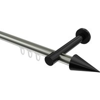 Innenlauf-Vorhangstange Edelstahl-Optik / Schwarz, Aluminium / Metall 20 mm Ø Prestige Savio