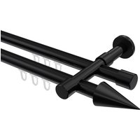 Innenlauf-Gardinenstange Schwarz, Metall 20 mm Ø Prestige Savio, 2-läufig