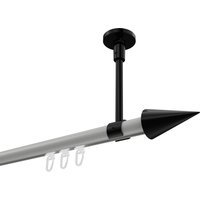 Gardinenstange mit Innenlauf (Deckenbefestigung) Weiß / Schwarz, Aluminium / Metall 20 mm Ø Sonette Savio