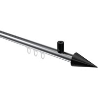 Vorhangstange mit Innenlauf (Deckenanbringung) Chrom / Schwarz, Aluminium / Metall 20 mm Ø Sonius Savio