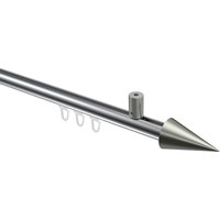 Gardinenstange mit Innenlauf (Deckenanbringung) Chrom / Edelstahl-Optik, Aluminium / Metall 20 mm Ø Sonius Savio