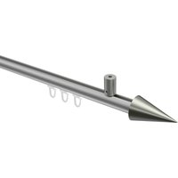 Gardinenstange mit Innenlauf (Deckenanbringung) Silbergrau / Edelstahl-Optik, Aluminium / Metall 20 mm Ø Sonius Savio